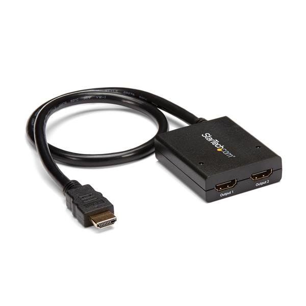 StarTech.com HDMI Cable Splitter - 2 Port - 4K 30Hz - Powered - HDMI Audio / Video Splitter - 1 in 2 Out - HDMI 1.4 - Separador de vídeo/áudio - 2 x HDMI - desktop - para P/N: ST121SHD50, SVA5M3NEUA