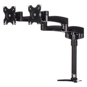 StarTech.com Desk Mount Dual Monitor Arm - Articulating - Supports Monitors 12" to 24" - Adjustable VESA Monitor Arm - Grommet or Desk Mount - Black (ARMDUAL) - Kit de montagem - braço ajustável - para 2 visores LCD - plástico, aço - preto - tamanho