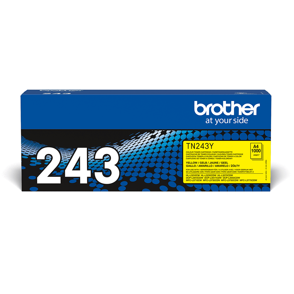 Brother TN243Y - Amarelo - original - cartucho de toner - para Brother DCP-L3510CDW, DCP-L3517CDW, DCP-L3550CDW, DCP-L3550DW, MFC-L3730CDN