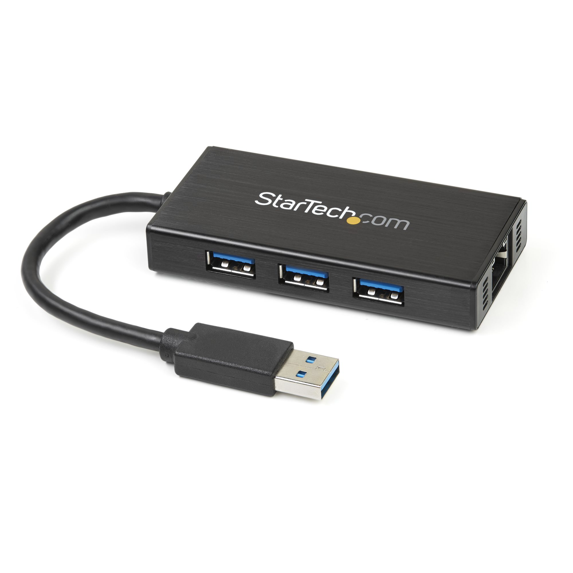 StarTech.com USB 3.0 Hub with Gigabit Ethernet Adapter - 3 Port - NIC - USB Network / LAN Adapter - Windows & Mac Compatible (ST3300GU3B) - Hub - 3 x SuperSpeed USB 3.0 + 1 x 10/100/1000 - desktop - para P/N: PEXUSB3S2EI, PEXUSB3S42, PEXUSB3S7, SVA5H