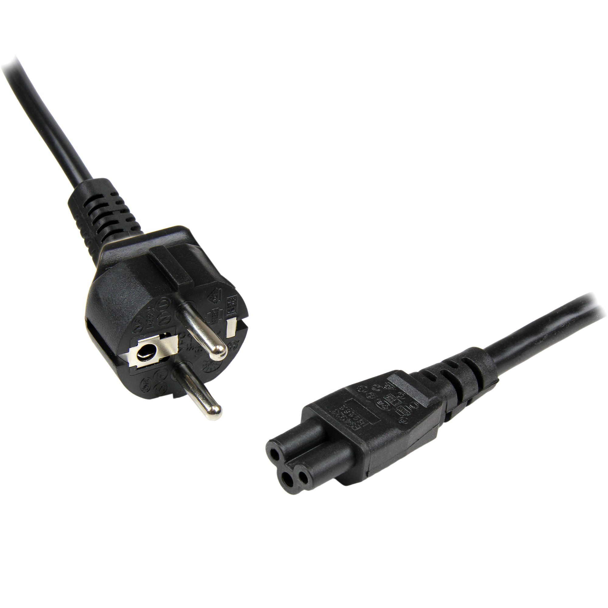 StarTech.com 1m (3ft) Laptop Power Cord, EU Schuko to C5, 2.5A 250V, 18AWG, Notebook / Laptop Replacement AC Cord, Printer/Power Brick Cord, Schuko CEE 7/7 to Clover Leaf IEC 60320 C5 - Laptop Charger Cable - Cabo de alimentação - IEC 60320 C5 para p