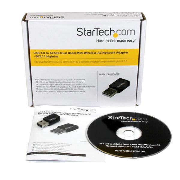 StarTech.com USB 2.0 AC600 Mini Dual Band Wireless-AC Network Adapter - 1T1R 802.11ac WiFi Adapter - 2.4GHz / 5GHz USB Wireless (USB433WACDB) - Adaptador de rede - USB 2.0 - Wi-Fi 5 - preto - Image 4