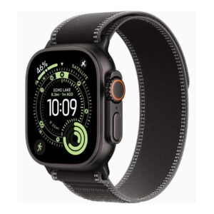 Apple Watch Ultra 3 - 49 mm - titânio preto - Sim relógio inteligente Com Correia de Trilho - tecido de nylon - preto/carvão - tamanho da banda: M/L - 64 GB - LTE, NFC, Wi-Fi 4, UWB, Bluetooth - 5G - 61.8 g