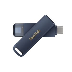 SanDisk Phone Drive - Drive flash USB - 128 GB - USB-C / Lightning - céu metálico