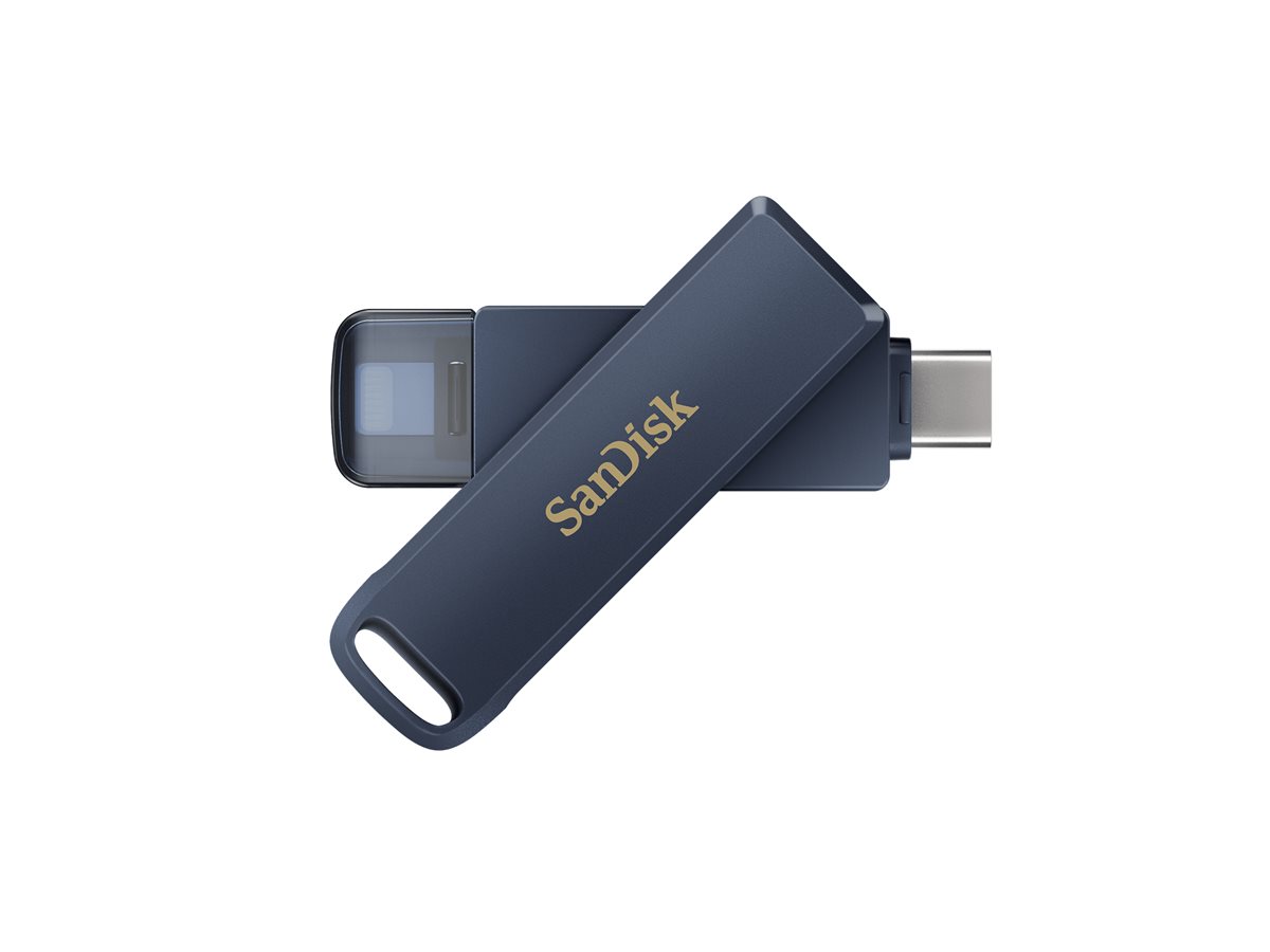 SanDisk Phone Drive - Drive flash USB - 128 GB - USB-C / Lightning - céu metálico