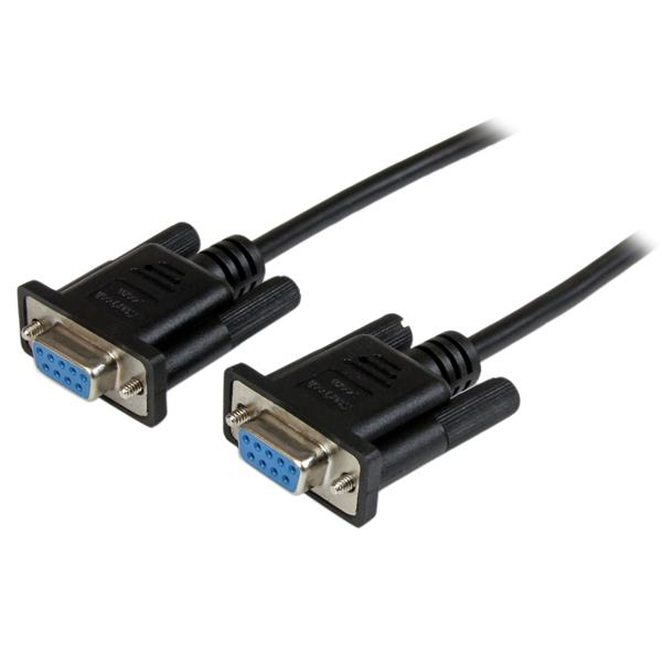 StarTech.com 2m Black DB9 RS232 Serial Null Modem Cable F/F - DB9 Female to Female - 9 pin RS232 Null Modem Cable - 2 meter, Black - Cabo de modem nulo - DB-9 (F) para DB-9 (F) - 2 m - moldado, parafusos manuais - preto - para P/N: PCI2S5502, PEX4S95