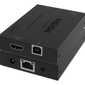 HDMI and USB over IP Transmitter - transmitter only, receiver needs to be purchased separately - transmits HDMI one to one or one to many - transmits USB 1.1 - plug and play - ir pass though - maximum resolution hd 1920x1200 at 60 Hz - HDCP compliant