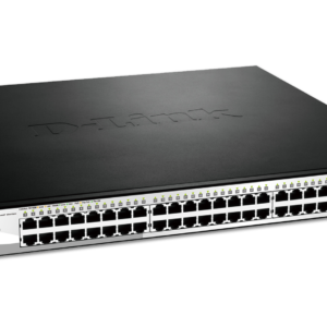 D-Link DGS 1210-52MP - Interruptor - inteligente - 48 x 10/100/1000 (PoE) + 4 x Gigabit combinado - desktop, montável em trilho - PoE (370 W)