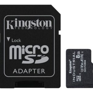 Kingston Industrial - Cartão de memória flash (adaptador microSDHC a SD Incluído) - 8 GB - A1 / Video Class V30 / UHS-I U3 / Class10 - microSDHC UHS-I