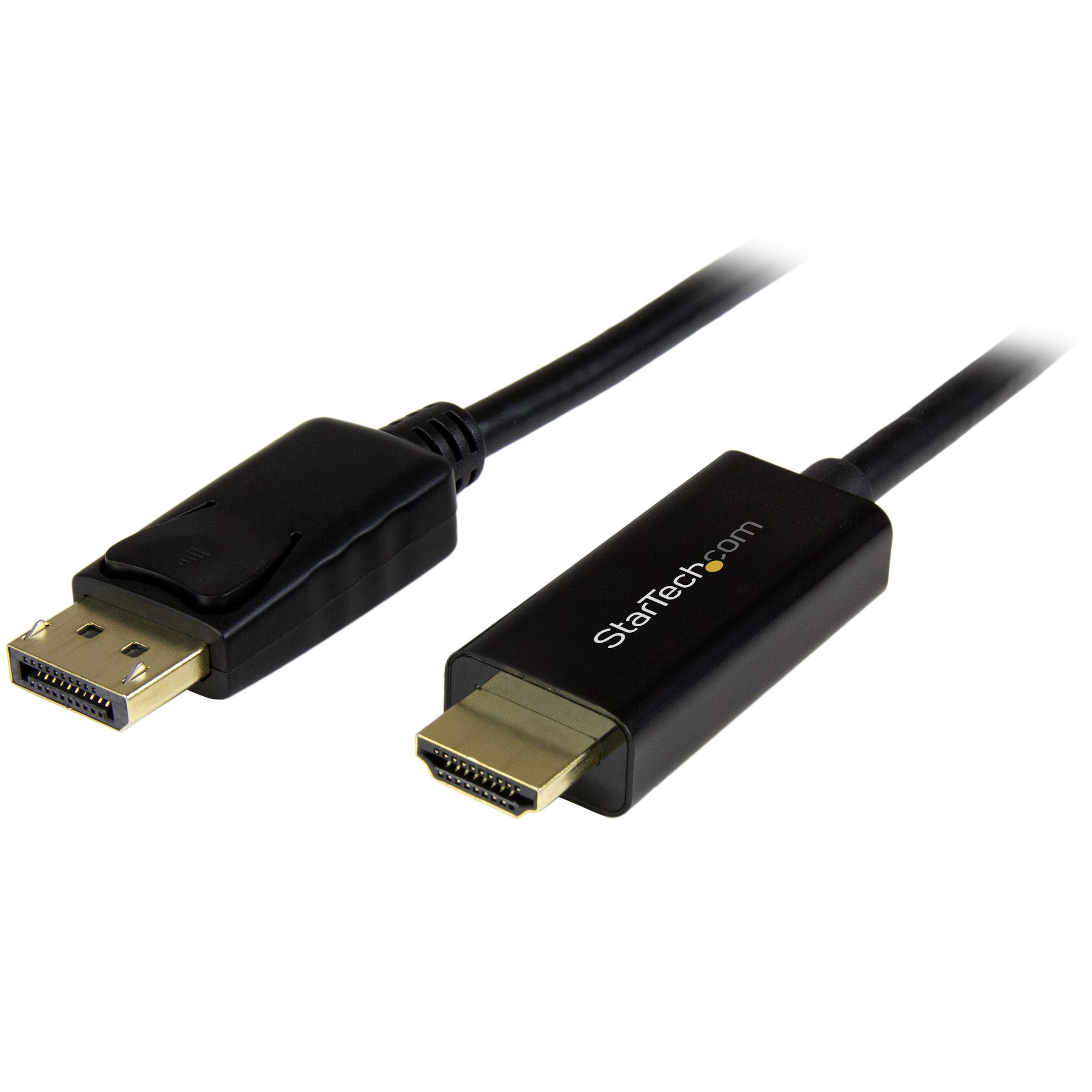 StarTech.com 6.5 ft / 2m DisplayPort to HDMI converter cable - 4K (DP2HDMM2MB) - Cabo adaptador - DisplayPort macho para HDMI macho - 2 m - preto - suporte de 4K - para P/N: DK30CH2DEP, DK30CH2DEPUE, DK30CH2DPPD, DK30CH2DPPDU, DK30CHDDPPD, DK30CHDPPD