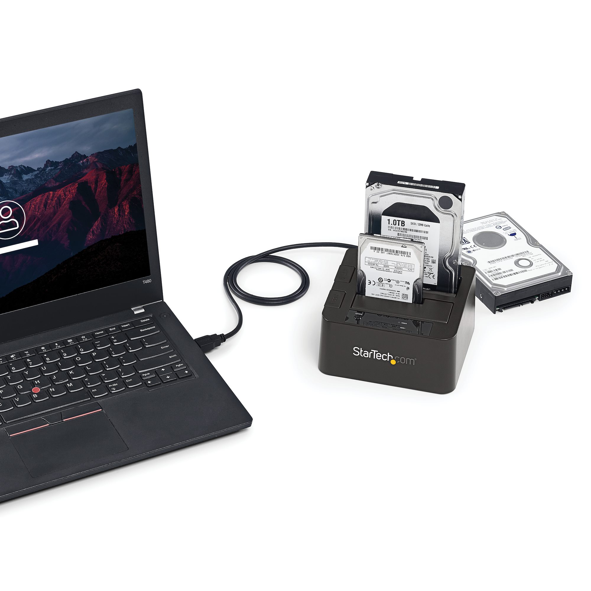 StarTech.com Dual-Bay USB 3.1 to SATA Hard Drive Docking Station, USB 3.1 (10 Gbps) Hard Drive Dock, External 2.53.5 SATA IIIIII, SSDHDD Docking Station, Hot-Swap Hard Drive Bay - Top-Loading - Controlador de memória - 2.5", 3.5" - USB 3.1 (Gen 2) - - Image 4