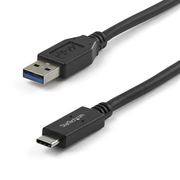 StarTech.com 3 ft 1m USB to USB C Cable - USB 3.1 10Gpbs - USB-IF Certified (USB31AC1M) - Cabo USB - USB-C (M) para USB Tipo A (M) - USB 3.1 - 1 m - preto - para P/N: DKM30CHDPD, DKM30CHDPDUE, HB31C2A2CME, HB31C3A1CME, PEXUSB312A1C1H, PEXUSB312A2C2V
