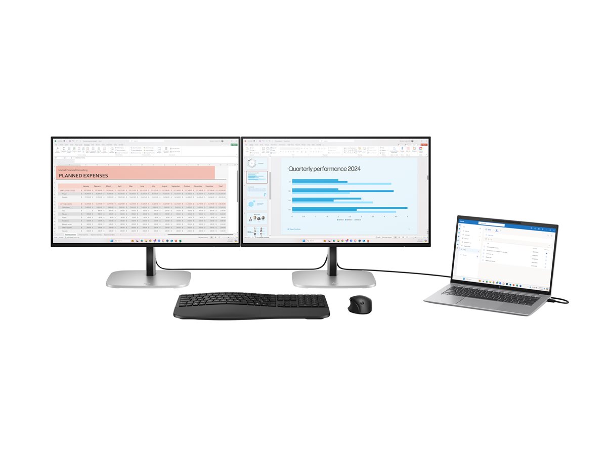 HP 524pu - Series 5 Pro - monitor LED - 24" (23.8" visível) - 1920 x 1080 Full HD (1080p) @ 100 Hz - IPS - 350 cd/m² - 1500:1 - 5 ms - HDMI, DisplayPort, USB-C - preto jacto, prata natural e preto jato (suporte)