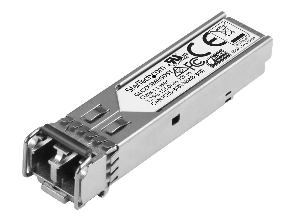 StarTech.com Cisco GLC-ZX-SM-RGD Compatible SFP Module, 1000BASE-ZX, 1GbE SMF Optic Transceiver, LC Connector, 70km, 1550nm, DDM, Cisco ASR920, IE2000IE4000, Mini GBIC Transceiver Module - Lifetime Warranty (GLCZXSMRGDST) - Módulo de transceptor SFP