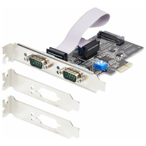 StarTech.com 2-Port Serial PCIe Card, Dual-Port PCI Express to RS232/RS422/RS485 (DB9) Serial Card, Low-Profile Brackets Incl., 16C1050 UART, TAA-Compliant, Windows/Linux, TAA Compliant - Level-4 ESD Protection (2S232422485-PC-CARD) - Adaptador seria