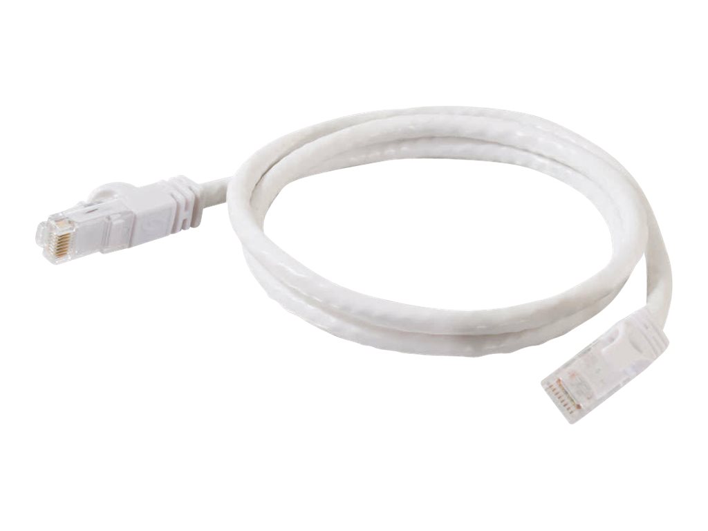 C2G Cat6 Booted Unshielded (UTP) Network Patch Cable - Cabo patch - RJ-45 (M) para RJ-45 (M) - 1 m - PTNB - CAT 6 - moldado, sem nós, entrançado - branco