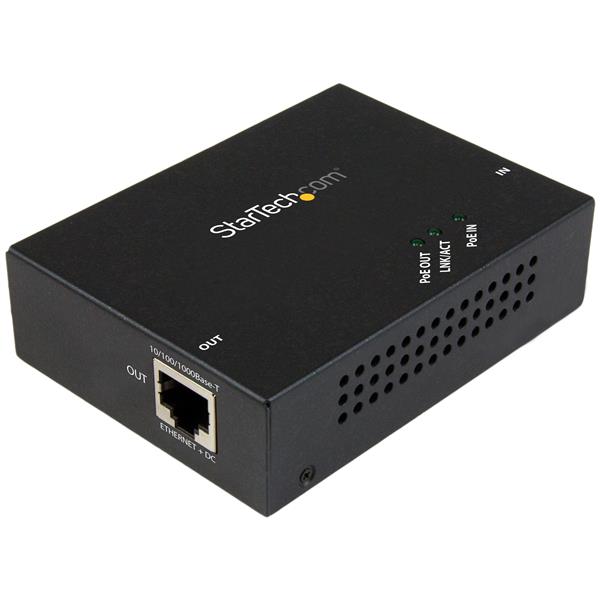 StarTech.com 1 Port Gigabit PoE+ Extender 802.3at & 802.3af - 100m (330ft) - Power over Ethernet Extender - PoE Repeater Network Extender (POEEXT1GAT) - Repetidor - 1GbE - 10Base-T, 100Base-TX, 1000Base-T - até 100 m - para P/N: ST12MHDLANU