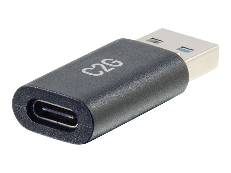 C2G USB C to USB Adapter - SuperSpeed USB Adapter - 5Gbps - F/M - Adaptador USB - USB-C (F) reversível para USB Tipo A (M) - USB 3.0 - moldado - preto