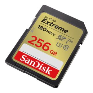 SanDisk Extreme - Cartão de memória flash - 256 GB - Video Class V30 / UHS-I U3 / Class10 - SDHC UHS-I