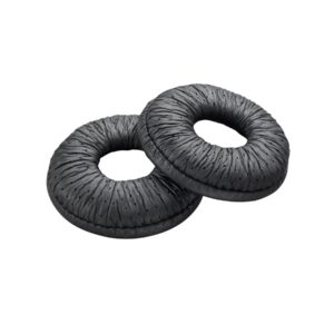 Poly - Almofada de ouvido para auricular sem fios - couro sintético - preto (pacote de 2) - Replaces Poly SKU 71782-01