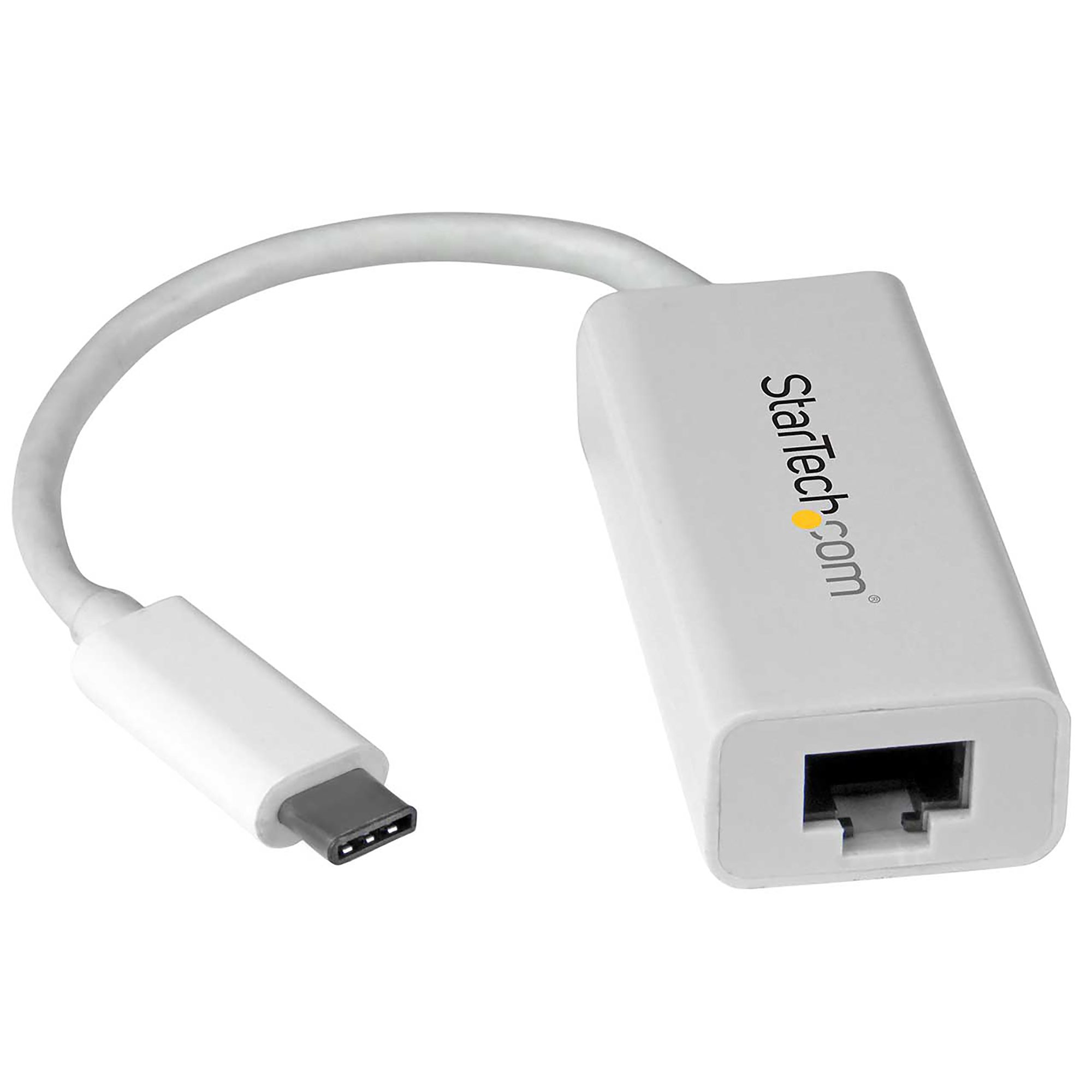 StarTech.com USB C to Gigabit Ethernet Adapter - White - USB 3.1 to RJ45 LAN Network Adapter - USB Type C to Ethernet (US1GC30W) - Adaptador de rede - USB-C - Gigabit Ethernet - branco