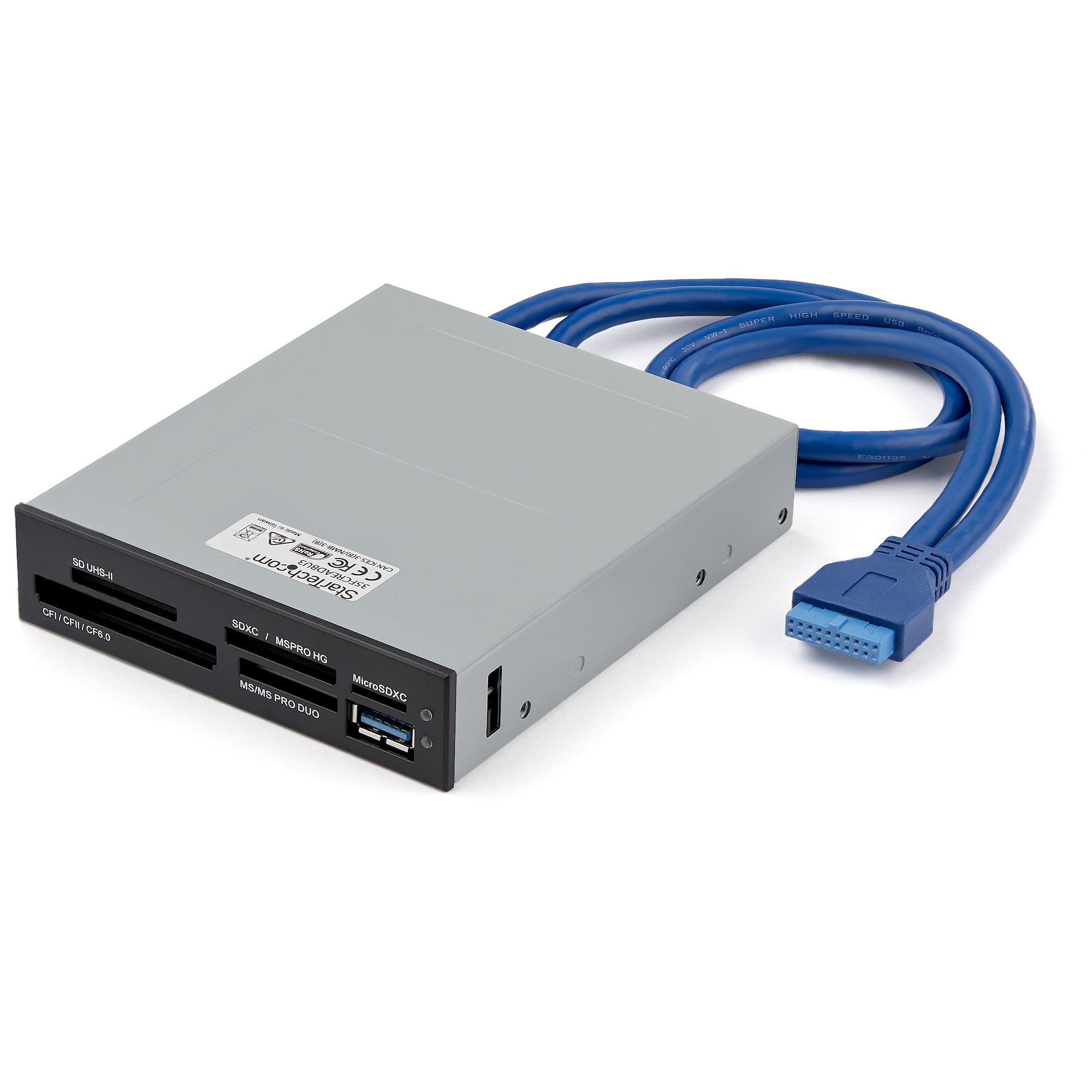 StarTech.com Leitor multi-cartões interno USB 3.0 com suporte UHS-II - Leitor de cartão - 3,5" (CF I, CF II, MS, MS PRO, MMC, SD, MS Duo, MS PRO Duo, miniSD, microSD, SDHC, MS Micro, microSDHC, SDXC, MS XC, MS PRO-HG) - USB 3.0