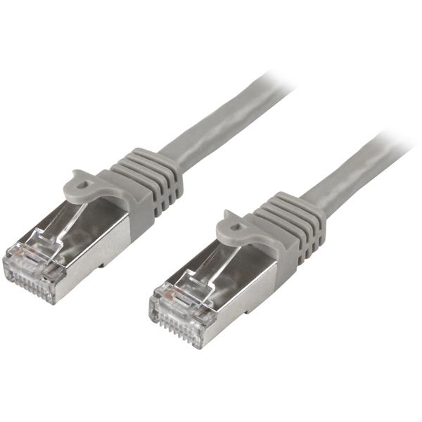 StarTech.com 2m CAT6 Ethernet Cable, 10 Gigabit Shielded Snagless RJ45 100W PoE Patch Cord, CAT 6 10GbE SFTP Network Cable w/Strain Relief, Grey, Wiring is UL Certified/TIA - Category 6 - 26AWG (N6SPAT2MGR) - Cabo patch - RJ-45 (M) para RJ-45 (M) - 2