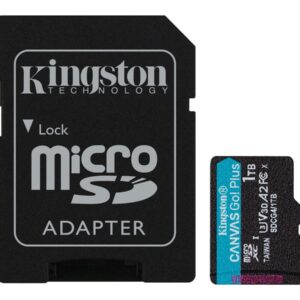 Kingston Canvas Go! Plus - Cartão de memória flash (adaptador microSDXC para SD Incluído) - 1 TB - A2 / Video Class V30 / UHS-I U3 / Class10 - microSDXC UHS-I