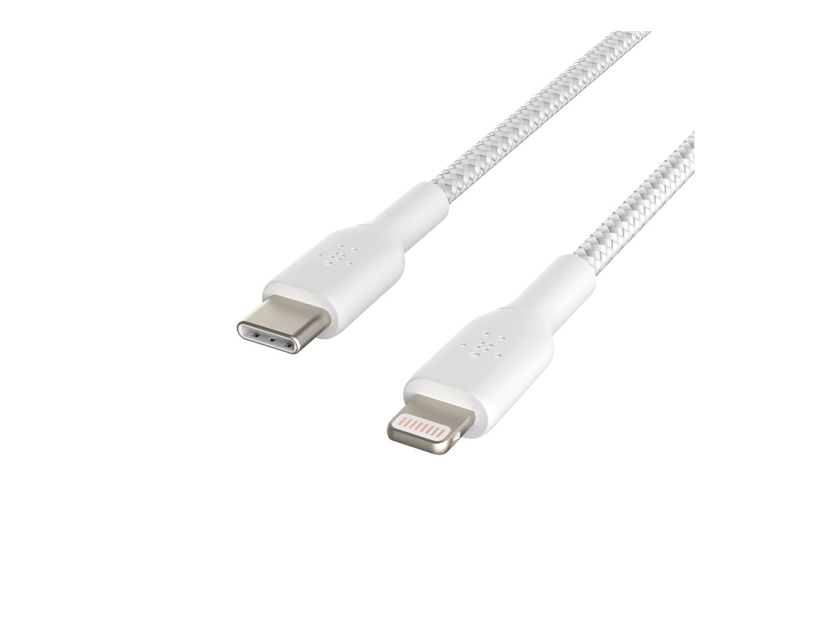 Belkin BoostCharge - Cabo Lightning - USB-C macho para Lightning macho - 2 m - branco - Fornecimento de energia USB (18W)
