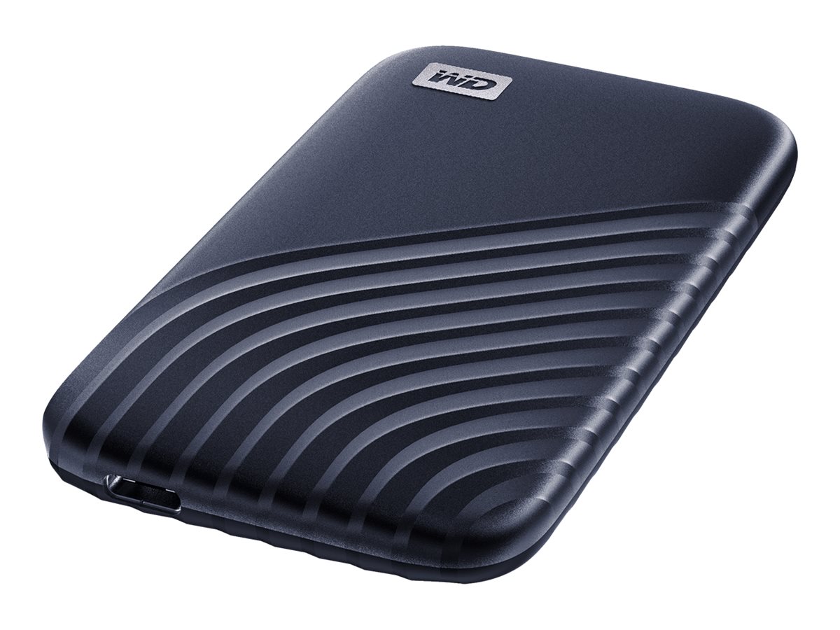 WD My Passport SSD WDBAGF0010BBL - SSD - encriptado - 1 TB - externa (portátil) - USB 3.2 Gen 2 (USB C conector) - 256-bits AES - azul noite