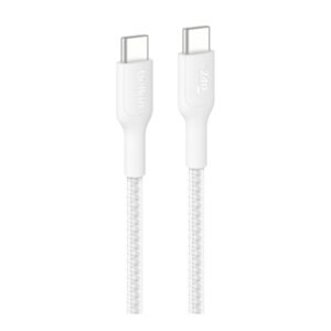 Belkin BoostCharge - Cabo USB - USB-C (M) para USB-C (M) - 2 m - Fornecimento de energia USB (240W), cabo entrançado - branco