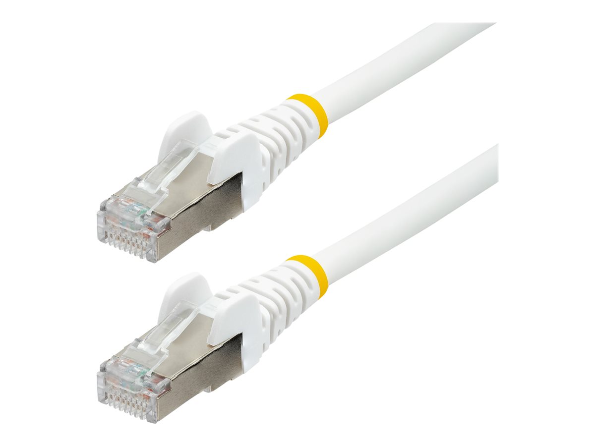 StarTech.com 7.5m CAT6a Ethernet Cable - White - Low Smoke Zero Halogen (LSZH) - 10GbE 500MHz 100W PoE++ Snagless RJ-45 w/Strain Reliefs S/FTP Network Patch Cord - cabo patch - 7.5 m - branco