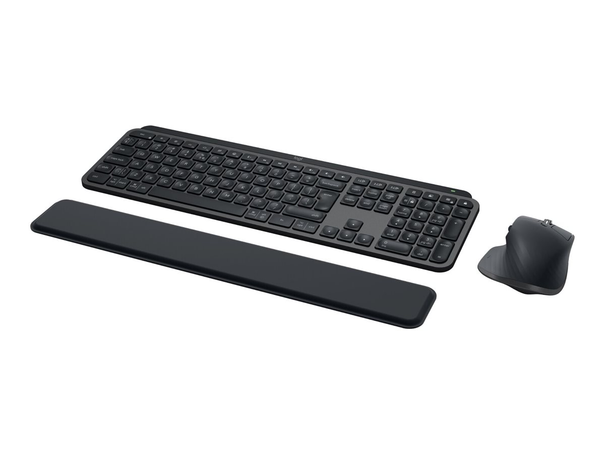Logitech MX Keys S Combo - Conjunto de teclado e rato - retroiluminação - sem fios - Bluetooth LE - QWERTY - Espanhol - interruptor: Chave-Tesoura - grafite - com Palm Rest