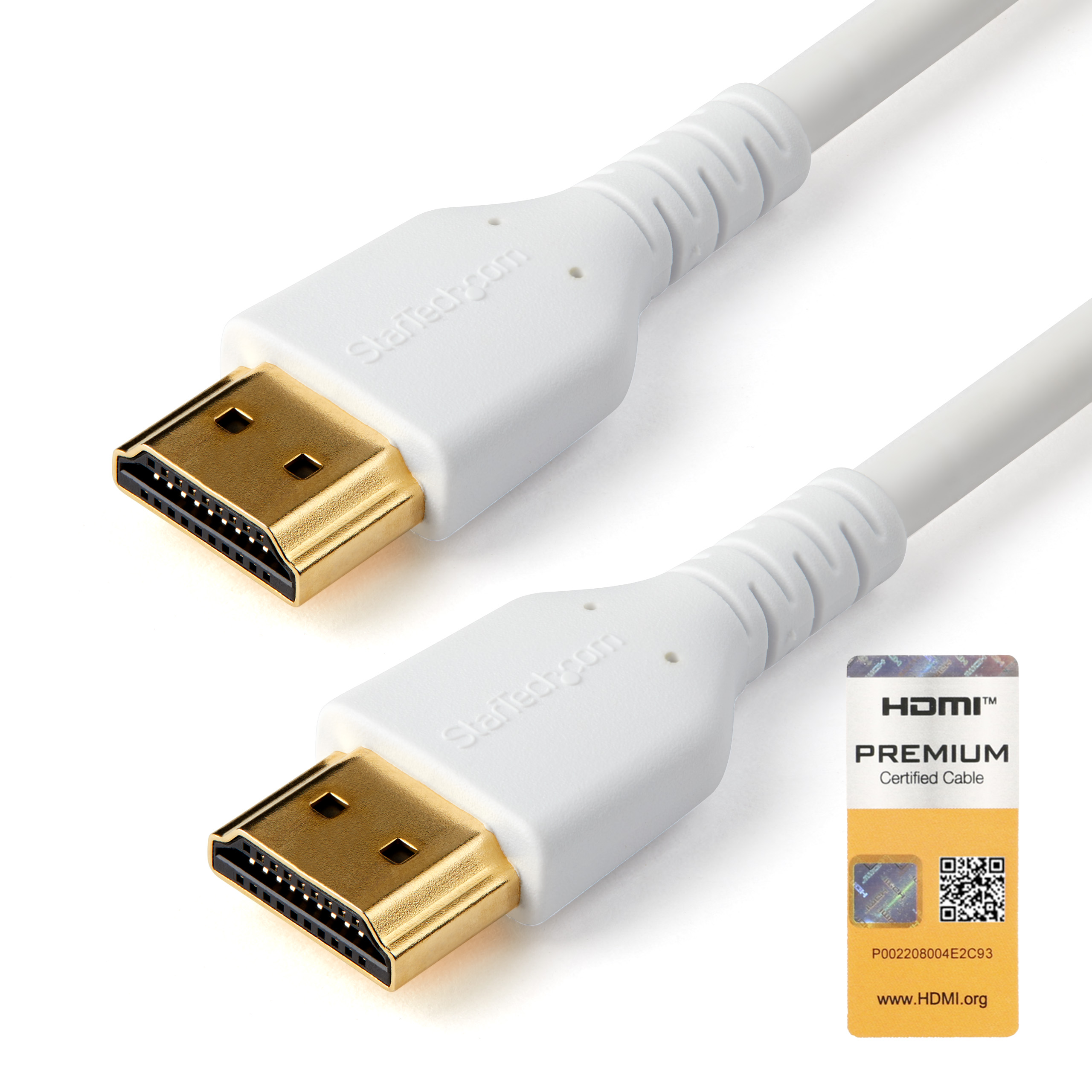 StarTech.com 1m Premium Certified HDMI 2.0 Cable with Ethernet, Durable High Speed UHD 4K 60Hz HDR 10, 3ft Rugged M/M HDMI Cord with Aramid Fiber, TPE, Ultra HD Monitors, TVs & Displays - Heavy duty HDMI cable - Alta Velocidade Premium - cabo HDMI co