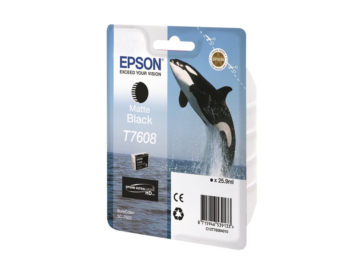 Epson T7608 - 25.9 ml - preto opaco - original - blister - tinteiro - para SureColor SC-P600