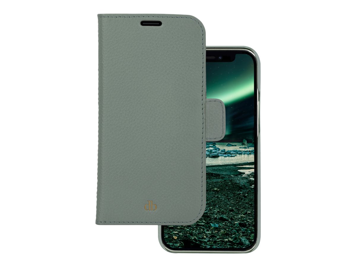 dbramante1928 New York - Capa flip cover para telemóvel - detachable magnetic back-cover - couro Saffiano - green bay - para Apple iPhone 13 Pro