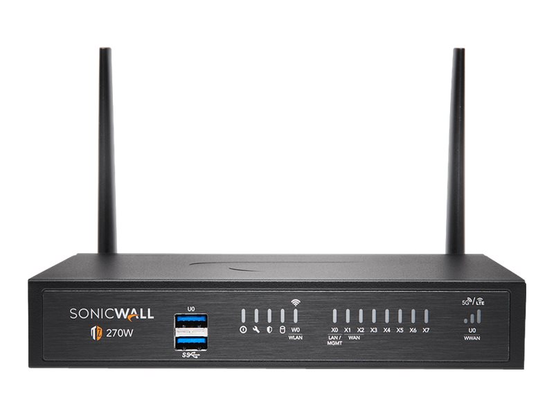 SonicWall TZ Series (Gen 7) TZ270W - Dispositivo de segurança - com 3 anos de Serviço Avançado de Proteção Suite e Cloud Secure Edge por 1 ano SIA-Básico (10 usuários) e 1 ano SPA-Avançado (3 usuários) - 1GbE - Wi-Fi 5 - 2.4 GHz, 5 GHz - SonicWall Pr