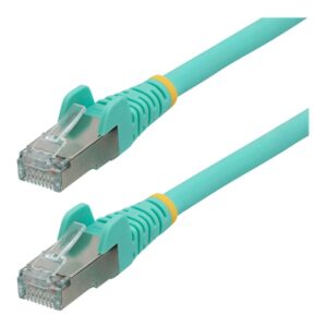 StarTech.com 7m CAT6a Ethernet Cable - Aqua - Low Smoke Zero Halogen (LSZH) - 10GbE 500MHz 100W PoE++ Snagless RJ-45 w/Strain Reliefs S/FTP Network Patch Cord - cabo patch - 7 m - aqua