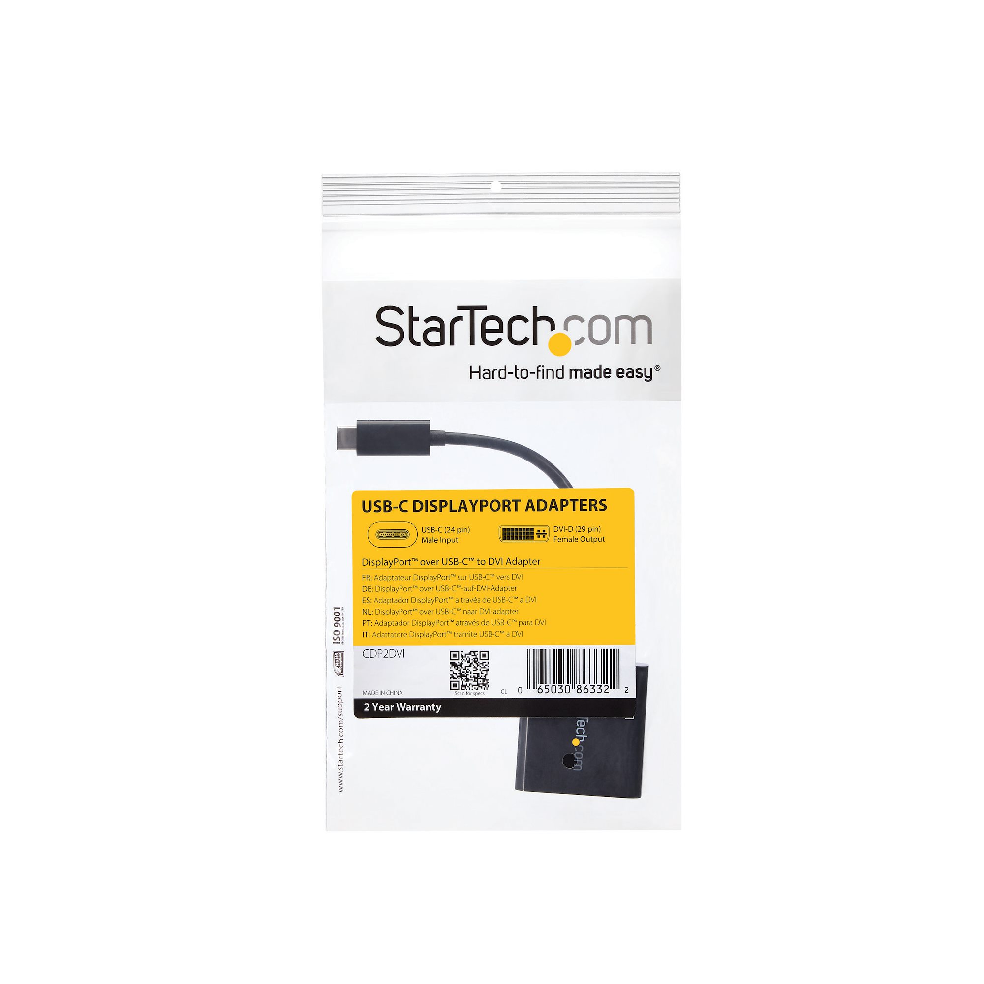 StarTech.com USB C to DVI Adapter - Black - 1920x1200 - USB Type C Video Convert - Image 6