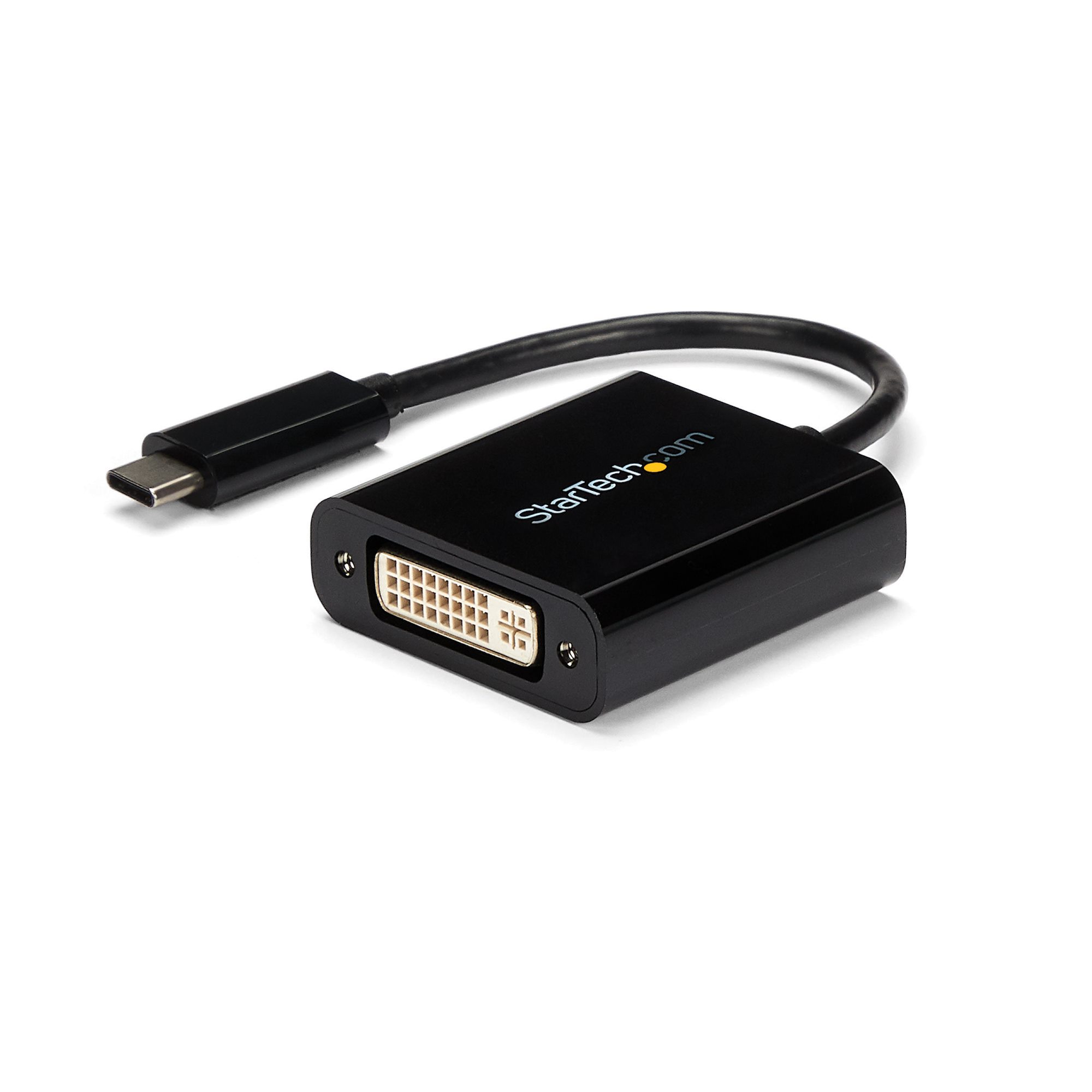 StarTech.com USB C to DVI Adapter - Black - 1920x1200 - USB Type C Video Converter for Your DVI D Display / Monitor / Projector (CDP2DVI) - Adaptador USB / vídeo - USB-C (M) para DVI-I (F) - Thunderbolt 3 - suporte 1920 x 1200 (WUXGA) - preto - para