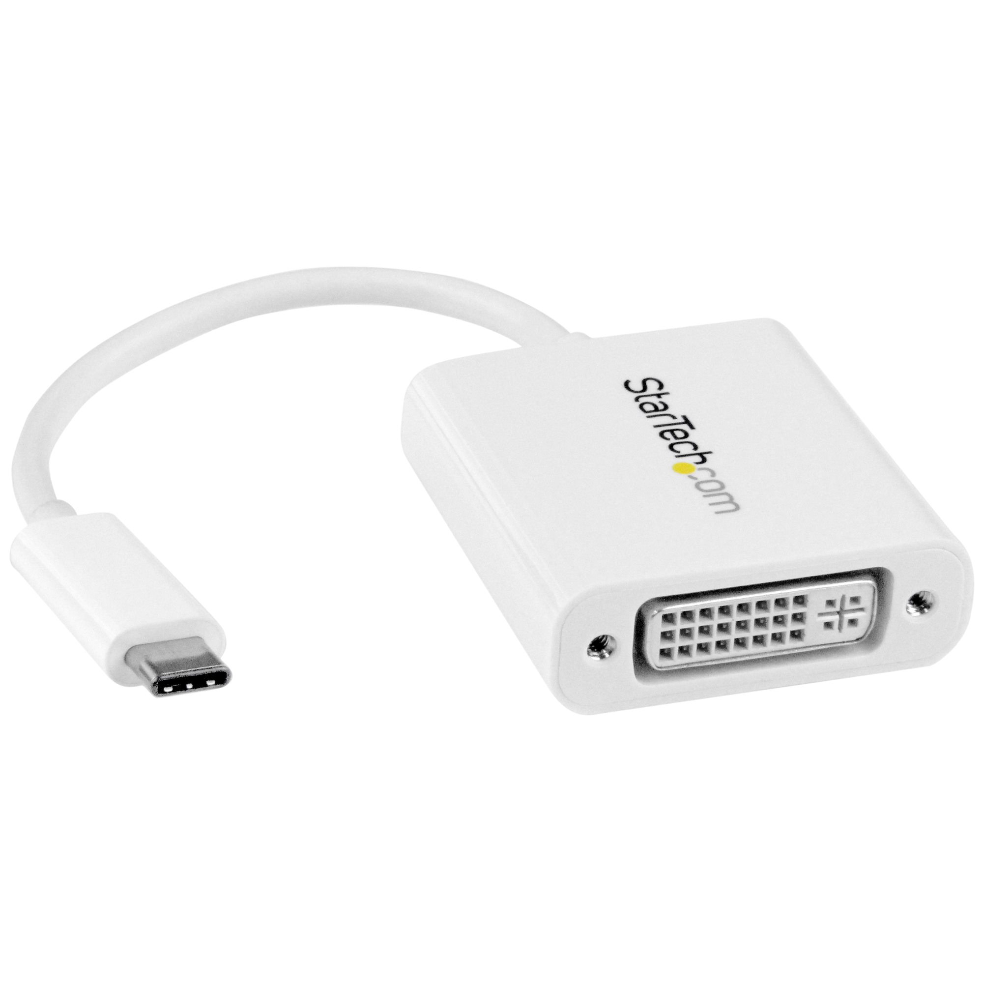 StarTech.com USB C to DVI Adapter - White - 1920x1200 - USB Type C Video Converter for Your DVI D Display / Monitor / Projector (CDP2DVIW) - Adaptador de vídeo externo - USB-C - DVI - branco - para P/N: TB4CDOCK