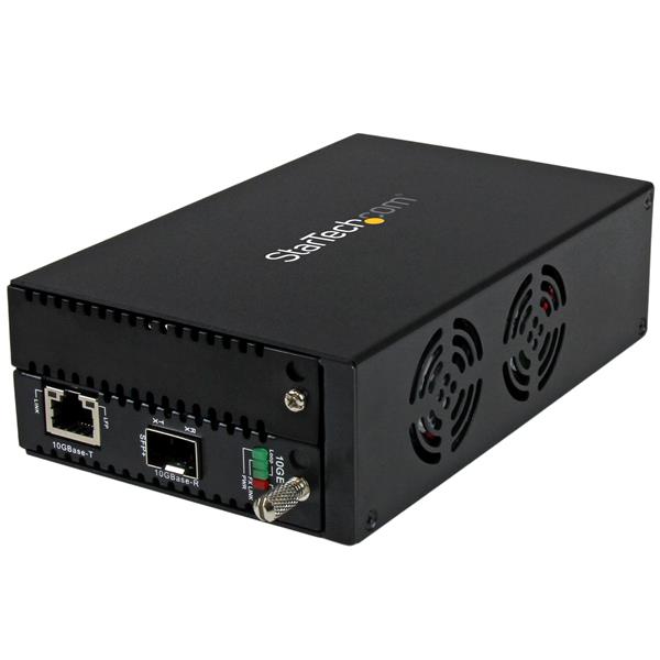 StarTech.com 10 Gigabit Ethernet Copper-to-Fiber Media Converter - Open SFP+ - Managed - 10G Ethernet Media Converter (ET10GSFP) - Conversor de media de fibra - 10GbE - 10GBase-LR, 10GBase-ER, 10GBase-SR, 10GBase-LW, 100Base-TX, 1000Base-T, 10GBase-E