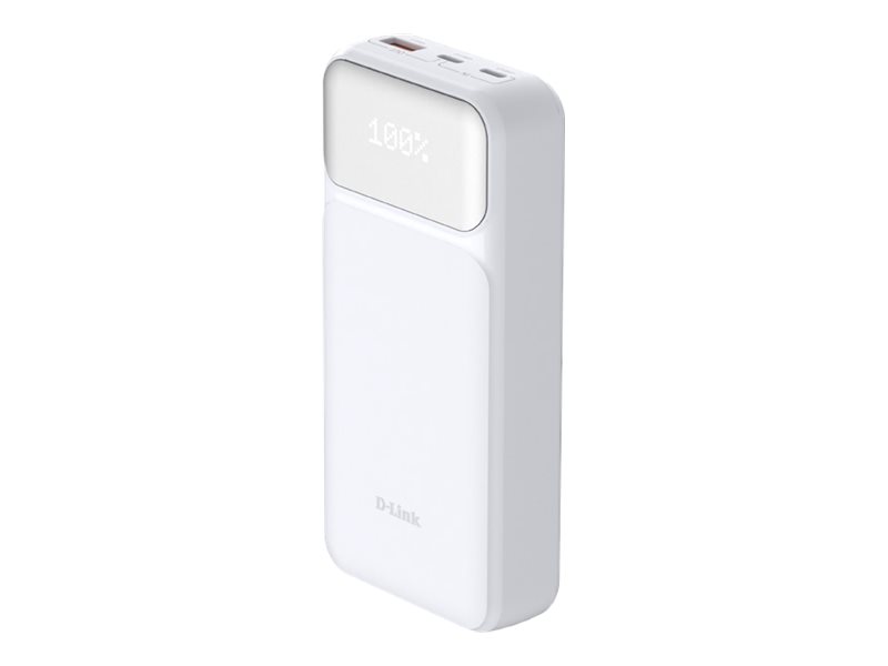 D-Link DPP-201 - Carregador portátil - 20000 mAh - 65 Watt - PD 3.0, QC 3.0, PD 2.0, QC 2.0 - 3 conectores de saída (USB Tipo A, 2 x USB-C)