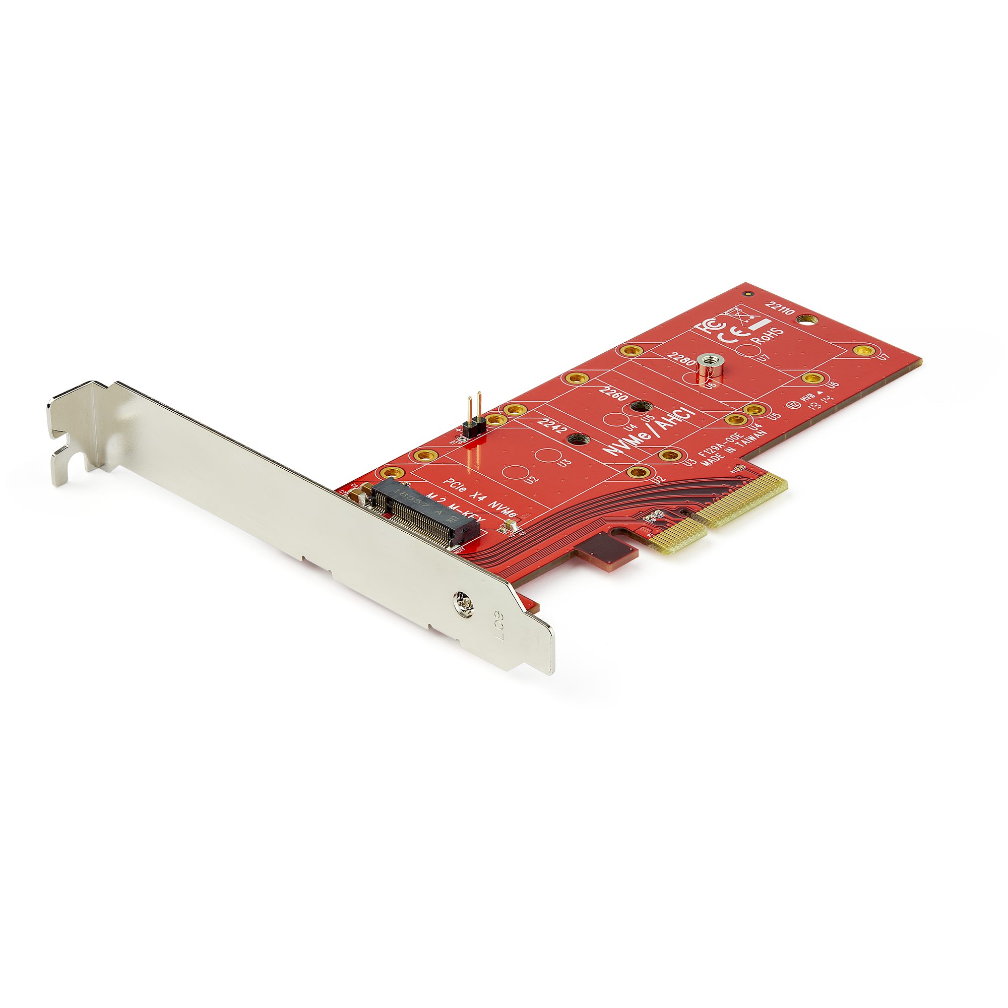 StarTech.com M2 PCIe SSD Adapter - x4 PCIe 3.0 NVMe / AHCI / NGFF / M-Key - Low Profile and Full Profile - SSD PCIe M.2 Adapter (PEX4M2E1) - Adaptador de interface - M.2 - Expansion Slot to M.2 - M.2 Card - PCIe x4 - vermelho - para P/N: BNDTB10GI, B