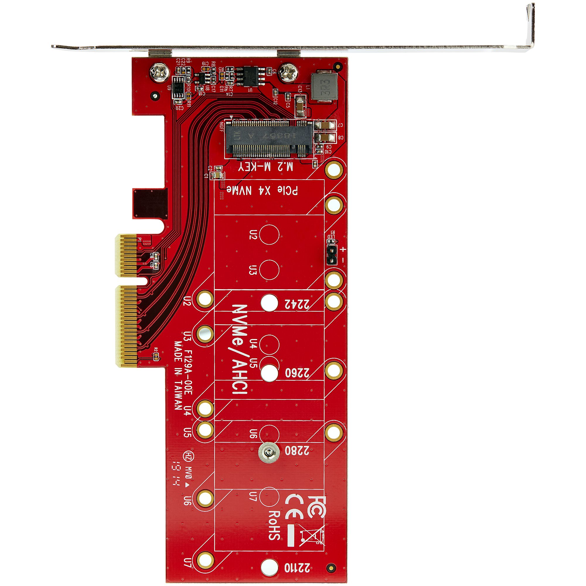 StarTech.com M2 PCIe SSD Adapter - x4 PCIe 3.0 NVMe / AHCI / NGFF / M-Key - Low Profile and Full Profile - SSD PCIe M.2 Adapter (PEX4M2E1) - Adaptador de interface - M.2 - Expansion Slot to M.2 - M.2 Card - PCIe x4 - vermelho - para P/N: BNDTB10GI, B - Image 5