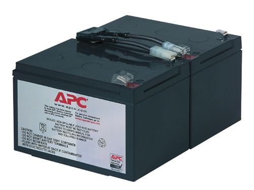 APC Replacement Battery Cartridge #6 - Bateria UPS - 1 bateria x - ácido de chumbo - preto - para P/N: SMC1500IC, SMT1000CUS, SMT1000I-AR, SMT1000IC, SUA1000I-IN, SUA1000J3W, SUA1500J3W