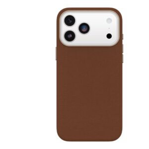 OtterBox Symmetry Series - Tampa posterior para telemóvel - compatibilidade MagSafe - cabedal verde, poliuretano, íman - sela de deserto (marrom) - para Apple iPhone 17