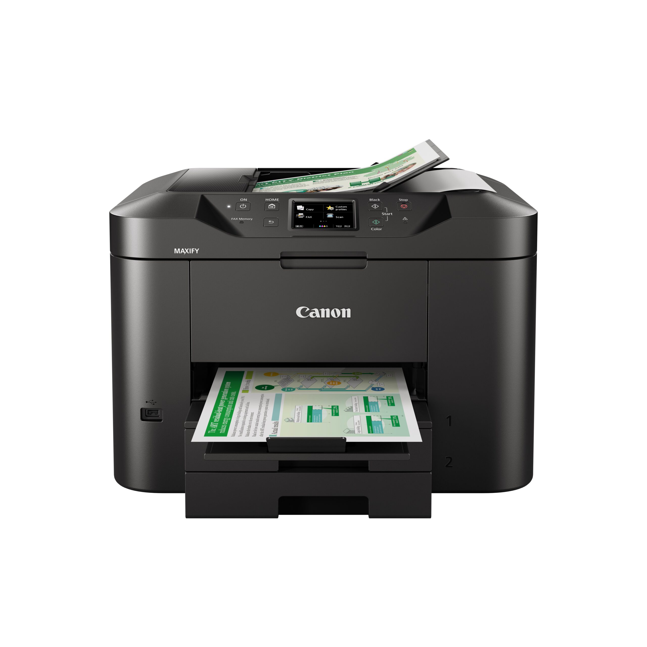 Canon MAXIFY MB2750 - Impressora multi-funções - a cores - jacto de tinta - A4 (210 x 297 mm), Legal (216 x 356 mm) (original) - A4/Legal (media) - até 22 ppm (cópia) - até 24 ipm (impressão) - 500 folhas - 33.6 Kbps - LAN, Wi-Fi(n), host USB, USB 2. - Image 5