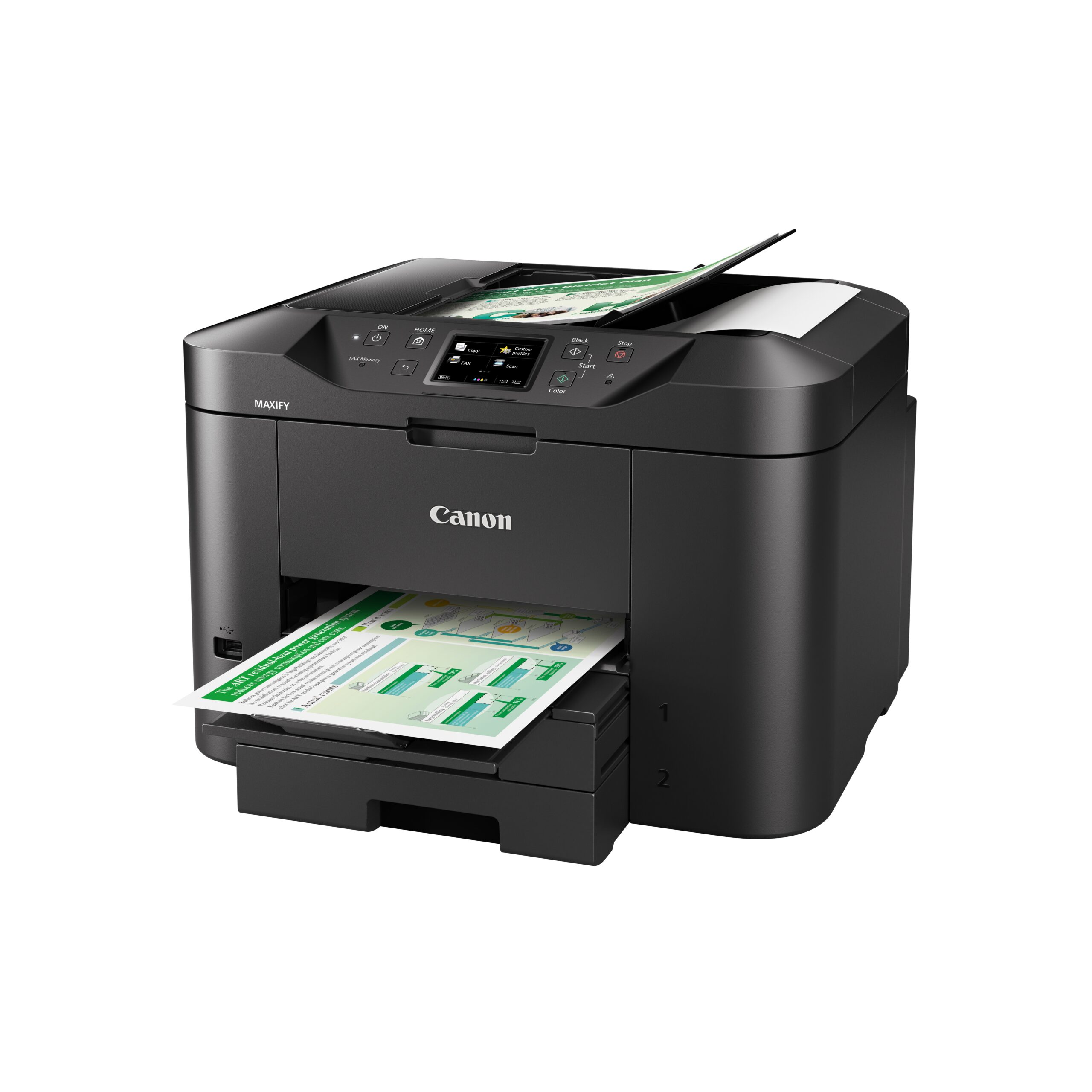 Canon MAXIFY MB2750 - Impressora multi-funções - a cores - jacto de tinta - A4 (210 x 297 mm), Legal (216 x 356 mm) (original) - A4/Legal (media) - até 22 ppm (cópia) - até 24 ipm (impressão) - 500 folhas - 33.6 Kbps - LAN, Wi-Fi(n), host USB, USB 2. - Image 6