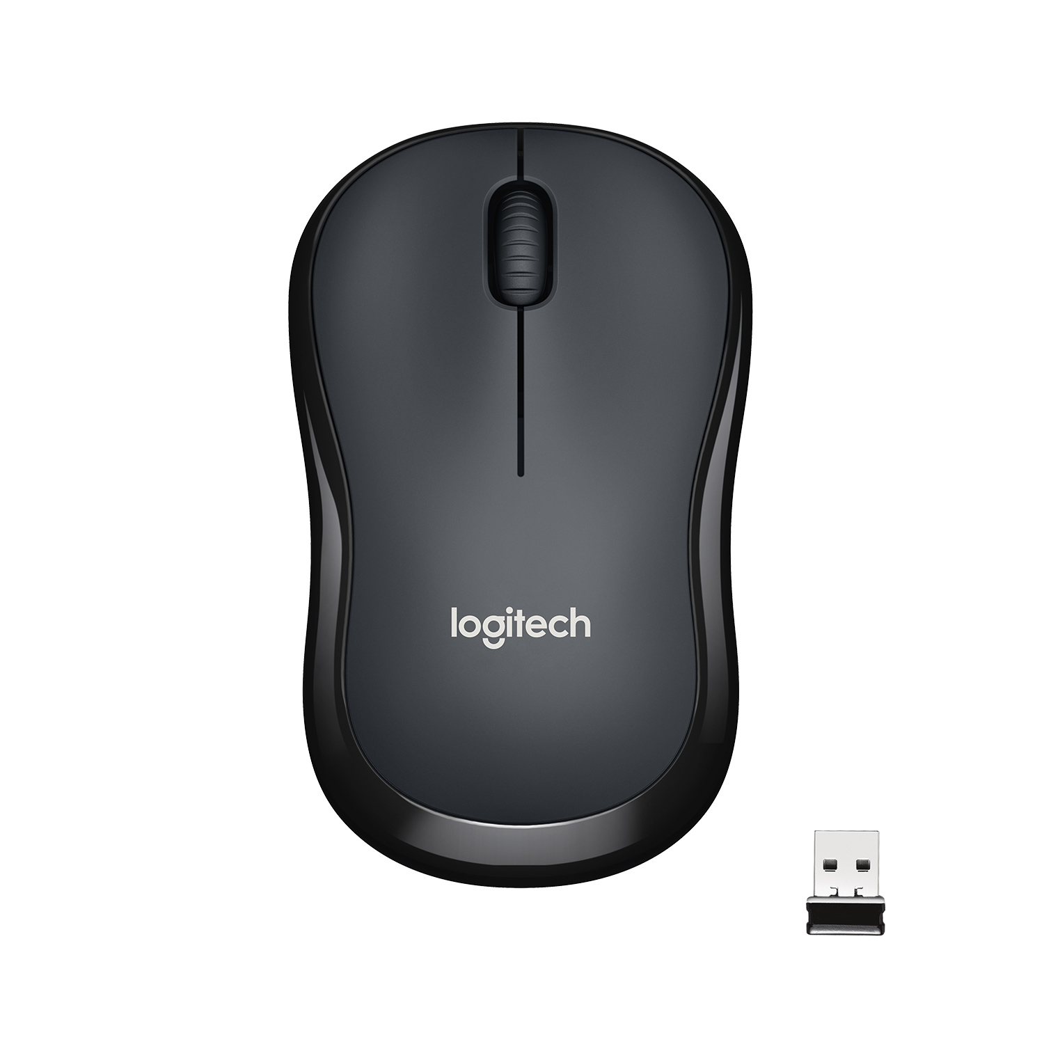 Logitech M220 Silent - Rato - óptico - 3 botões - sem fios - 2.4 GHz - receptor sem fio USB - carvão vegetal